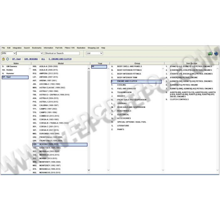 General Motors GM Holden New Zealand EPC parts catalog 2015