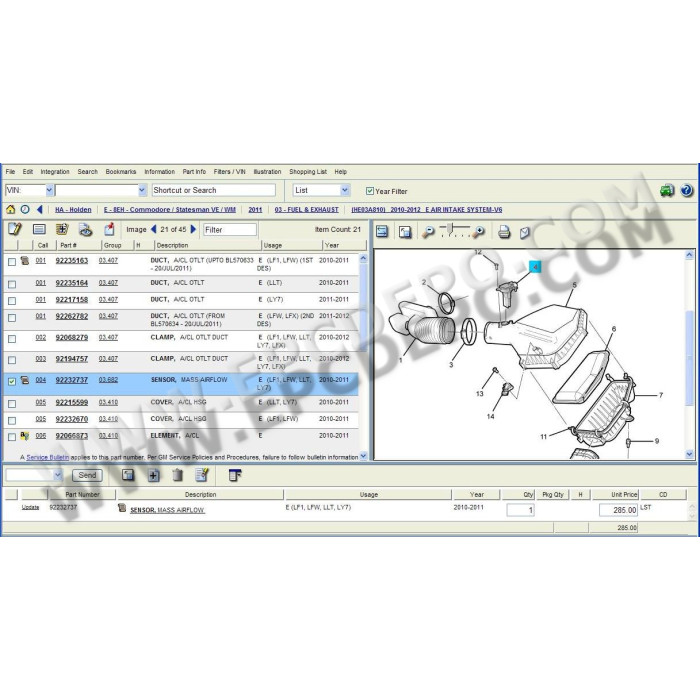 General Motors GM Holden Australia EPC parts catalog 2014