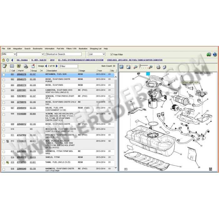 General Motors GM Holden Australia EPC parts catalog 2014