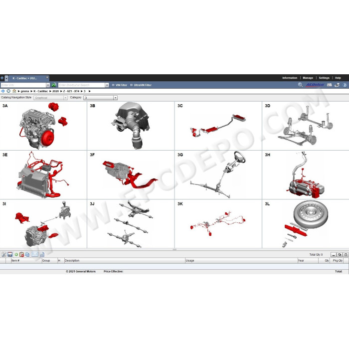 General Motors GM MX Mexico EPC parts catalog 2019
