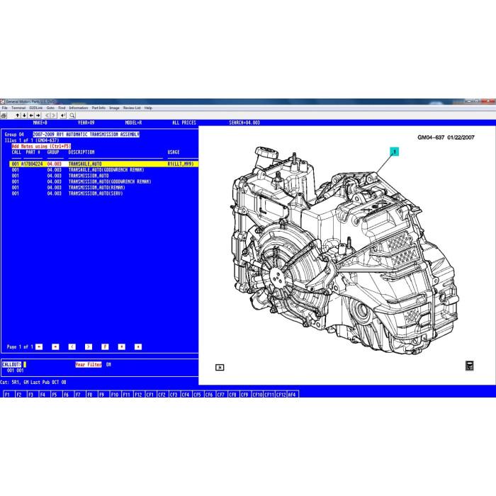General Motors GM USA EPC parts catalog 2009