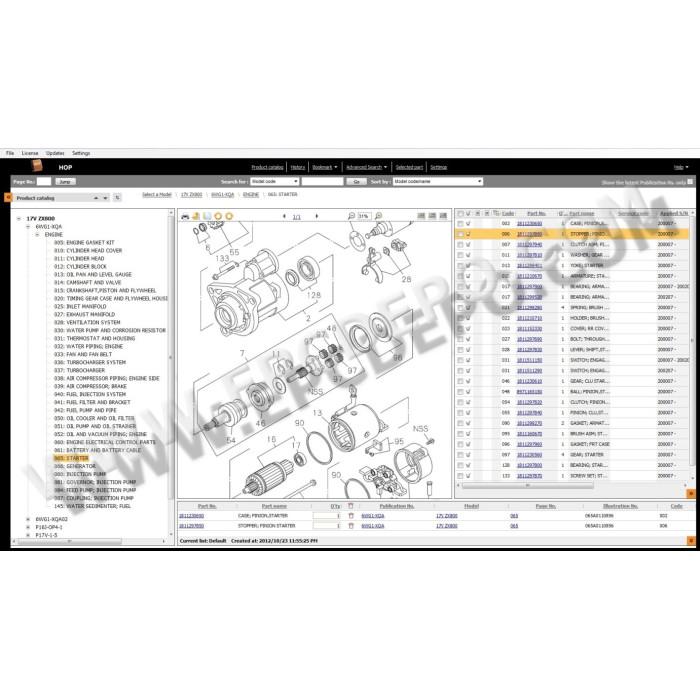 Hitachi HOP EPC electronic spare parts catalog 2012
