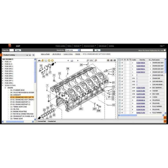 Hitachi HOP EPC electronic spare parts catalog 2013