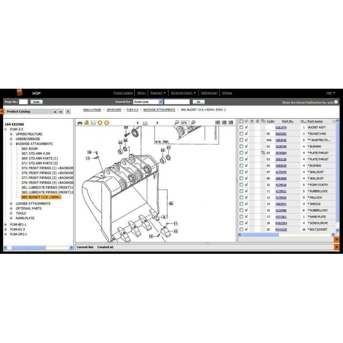 Hitachi HOP EPC electronic spare parts catalog 2013