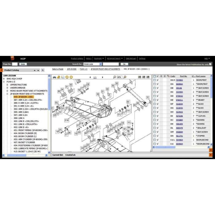 Hitachi HOP EPC electronic spare parts catalog 2013