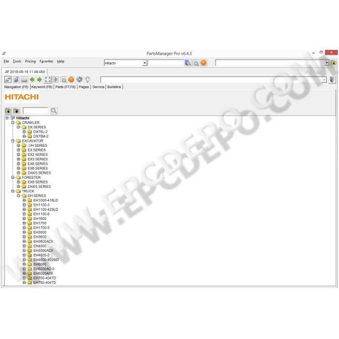 Hitachi Parts Manager Pro EPC parts catalog 2015