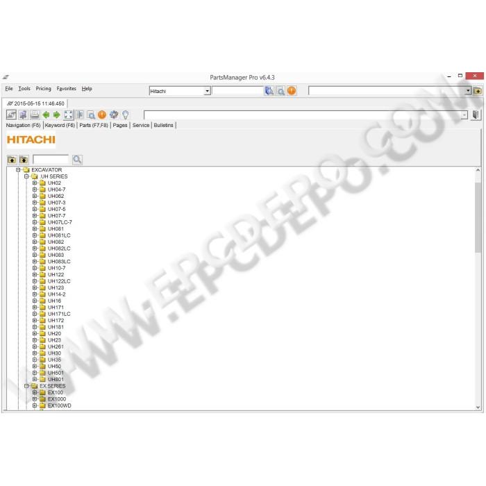 Hitachi Parts Manager Pro EPC parts catalog 2015