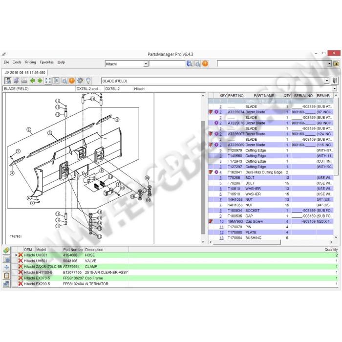 Hitachi Parts Manager Pro EPC parts catalog 2015