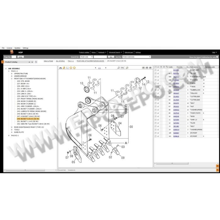 Hitachi HOP EPC electronic spare parts catalog 2011