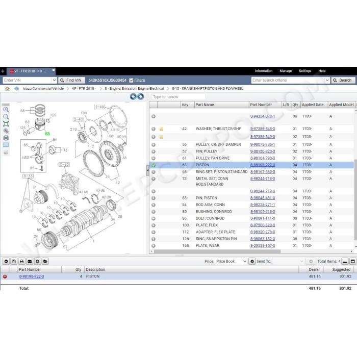 Isuzu North America Commercial vehicles EPC parts catalog 2021