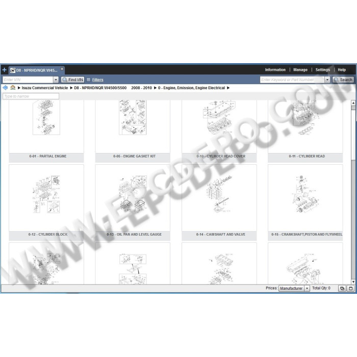 Isuzu North America Commercial vehicles EPC parts catalog 2017