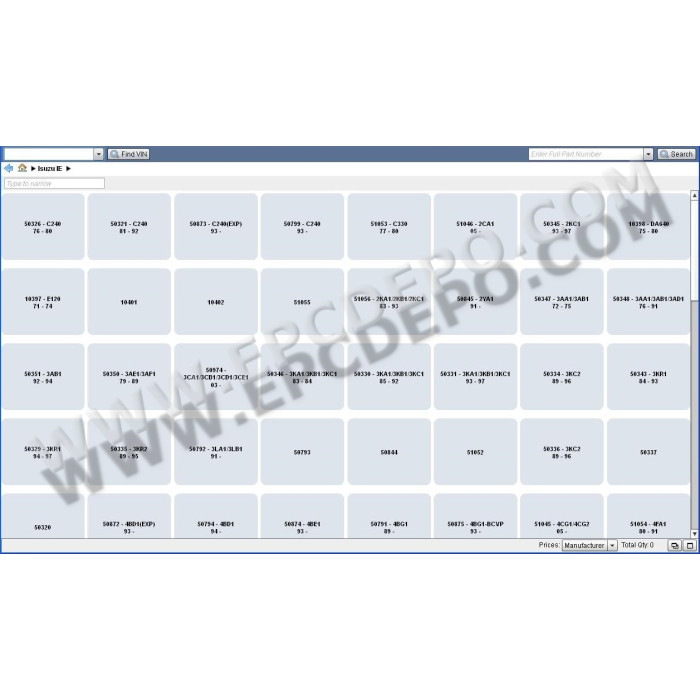 Isuzu Industrial Engine EPC spare parts catalog 2013