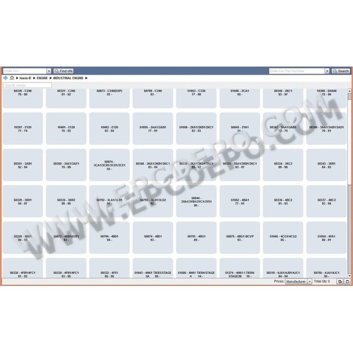 Isuzu Industrial / Marine Engine EPC spare parts catalog 2014