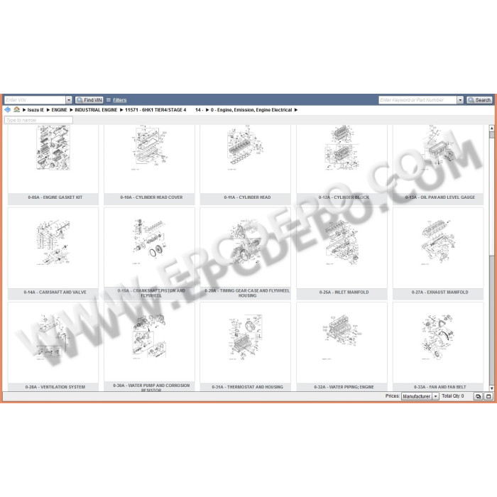 Isuzu Industrial / Marine Engine EPC spare parts catalog 2014