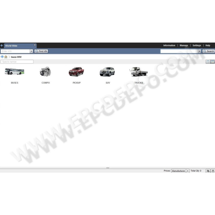 ISUZU WORLDWIDE EPC SPARE PARTS CATALOG 2018