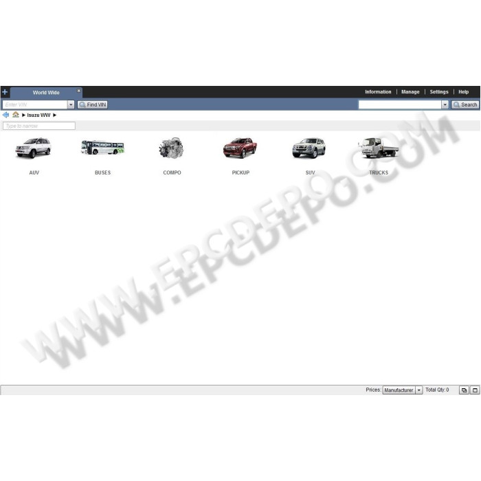 ISUZU WORLDWIDE EPC SPARE PARTS CATALOG 2016