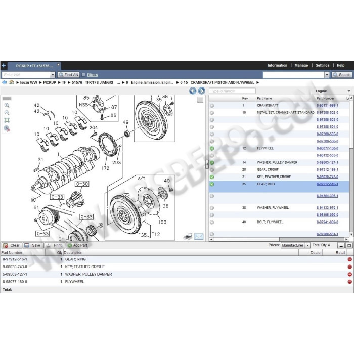 ISUZU WORLDWIDE EPC SPARE PARTS CATALOG 2016