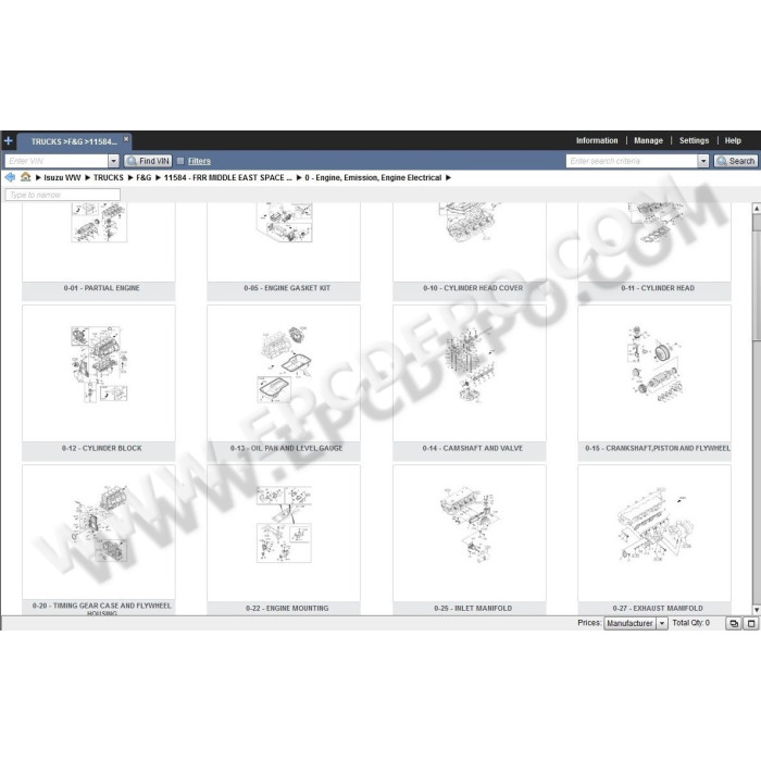 ISUZU WORLDWIDE EPC SPARE PARTS CATALOG 2016