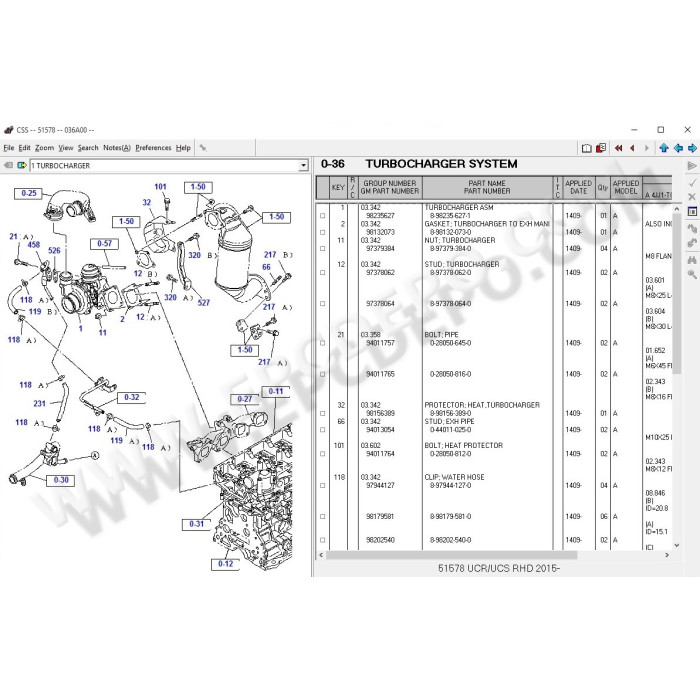 ISUZU CSS-NET EPC PARTS CATALOG 2016