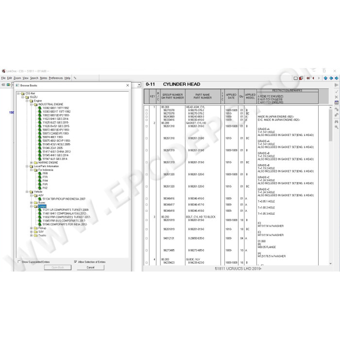 ISUZU CSS-NET EPC PARTS CATALOG 2020