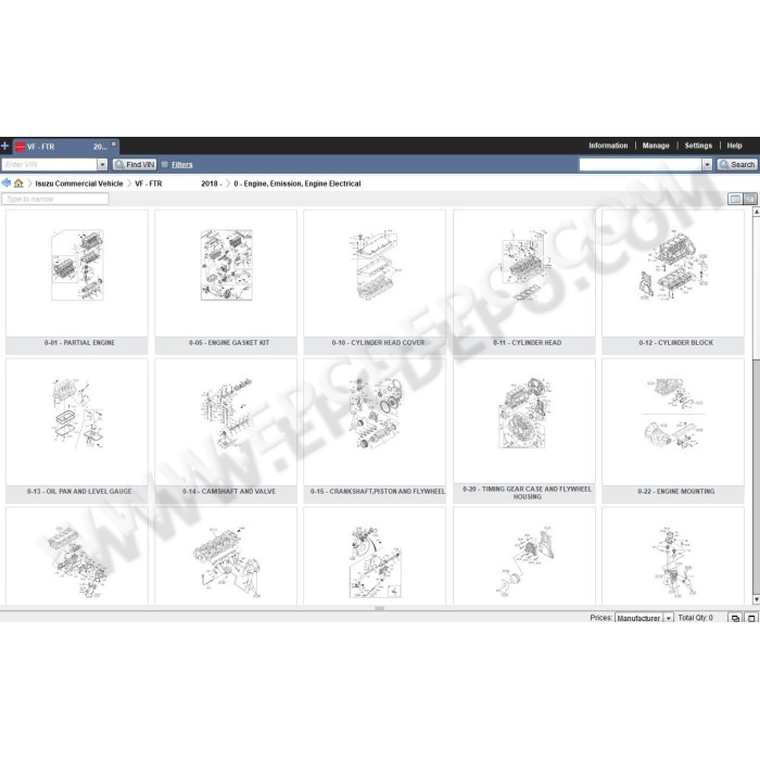 Isuzu North America Commercial vehicles EPC parts catalog 2018
