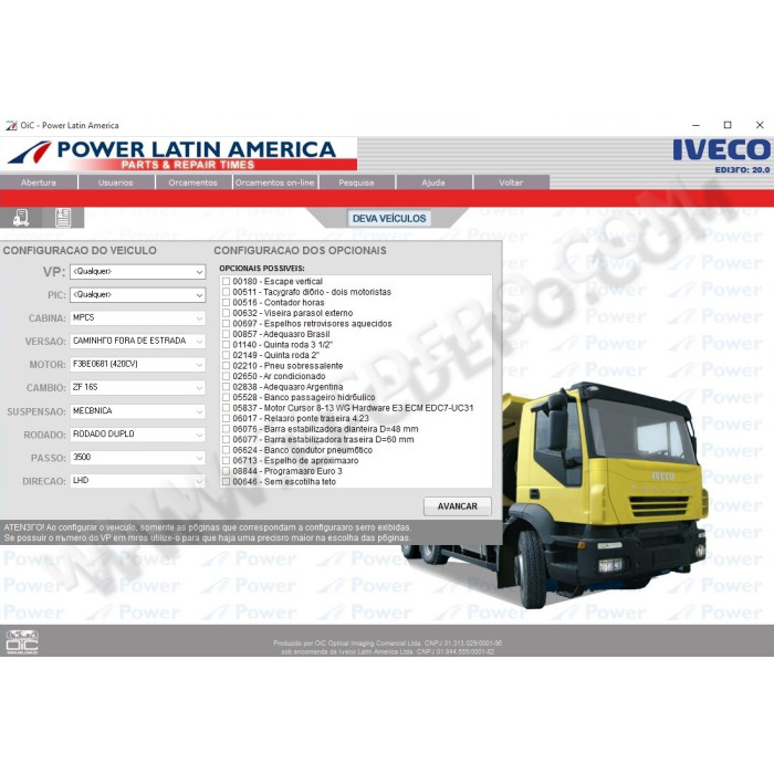 Iveco Power Latin America Truck & Bus EPC parts catalog 2016