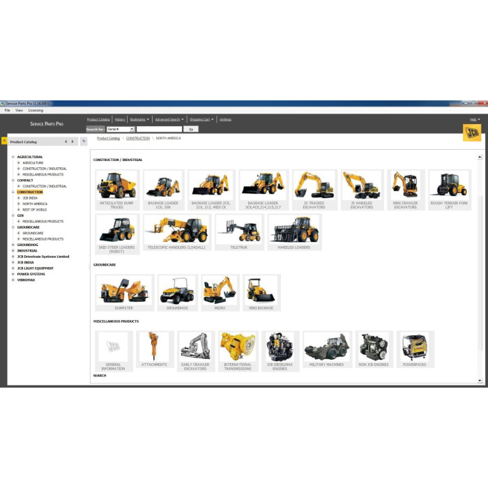 JCB SPP Service Parts Pro EPC parts catalog 2012
