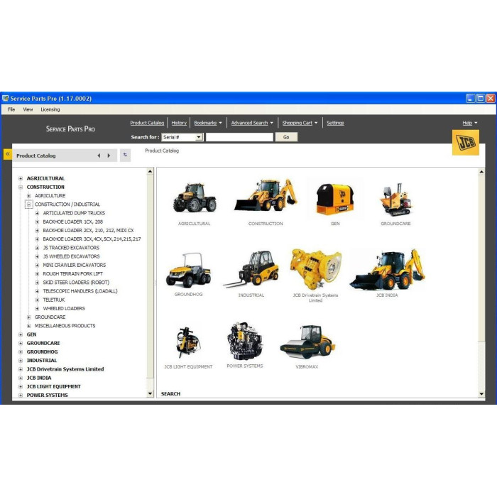 JCB SPP Service Parts Pro EPC parts catalog 2013