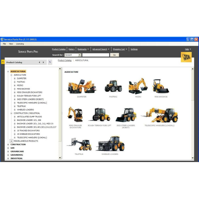 JCB SPP Service Parts Pro EPC parts catalog 2013