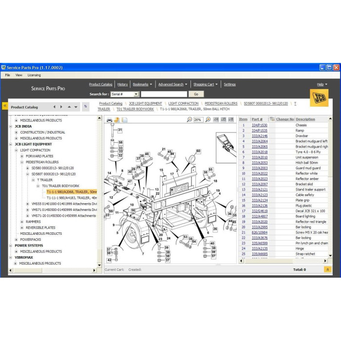 JCB SPP Service Parts Pro EPC parts catalog 2013