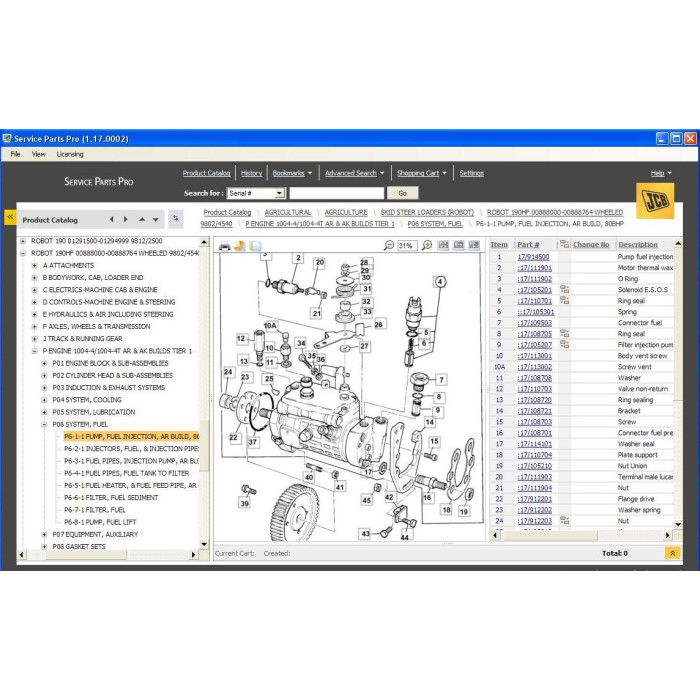 JCB SPP Service Parts Pro EPC parts catalog 2013