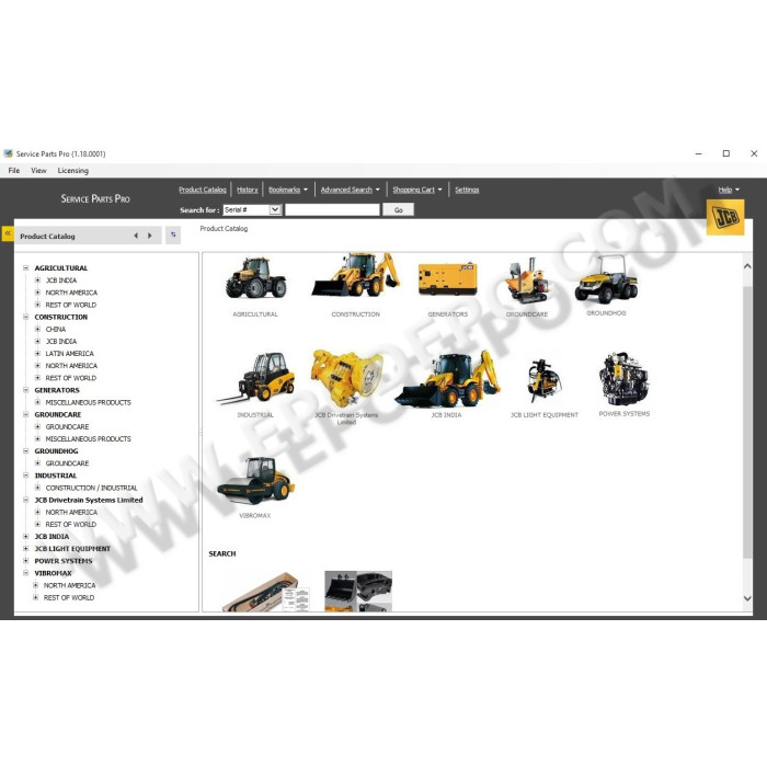 JCB SPP Service Parts Pro EPC parts catalog 2015