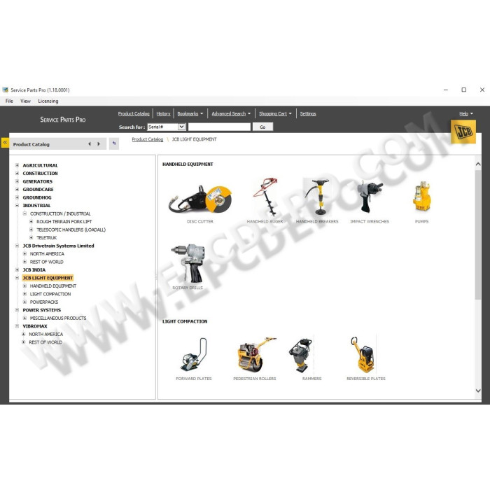 JCB SPP Service Parts Pro EPC parts catalog 2015