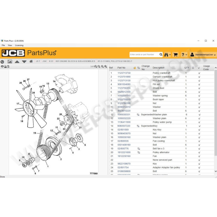 JCB SPP Service Parts Pro EPC parts catalog 2017