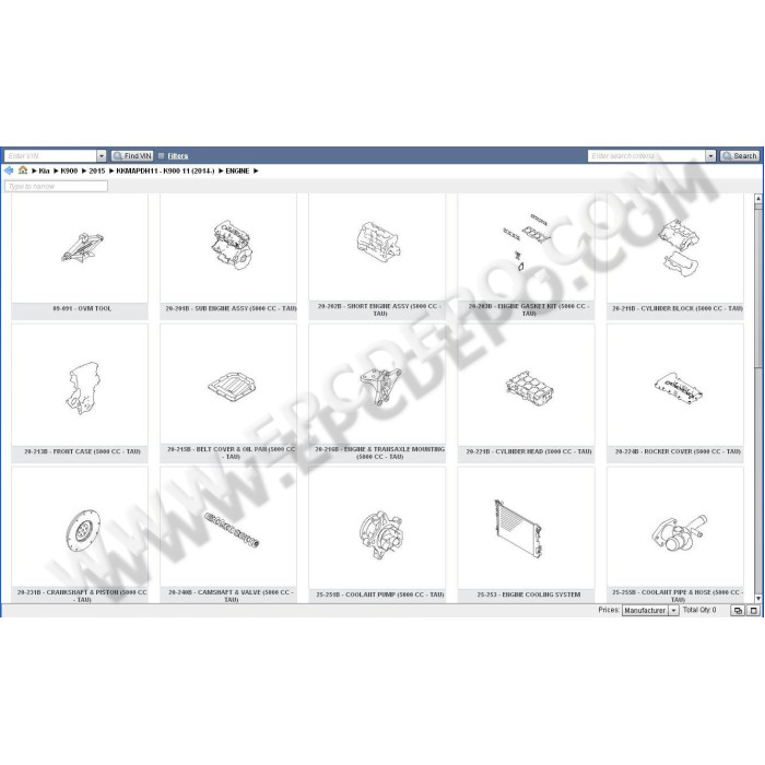 KIA NORTH AMERICA EPC 2016 SPARE PARTS CATALOG