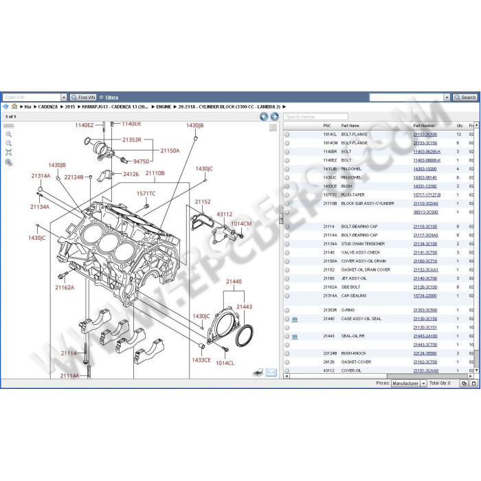 KIA NORTH AMERICA EPC 2016 SPARE PARTS CATALOG