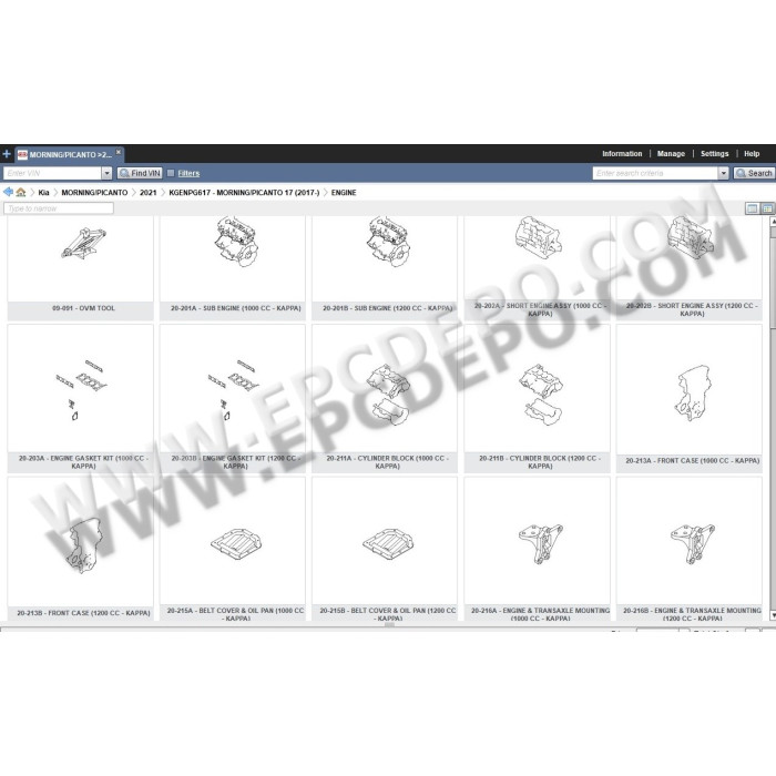 KIA WORLDWIDE EPC SPARE PARTS CATALOG 2020