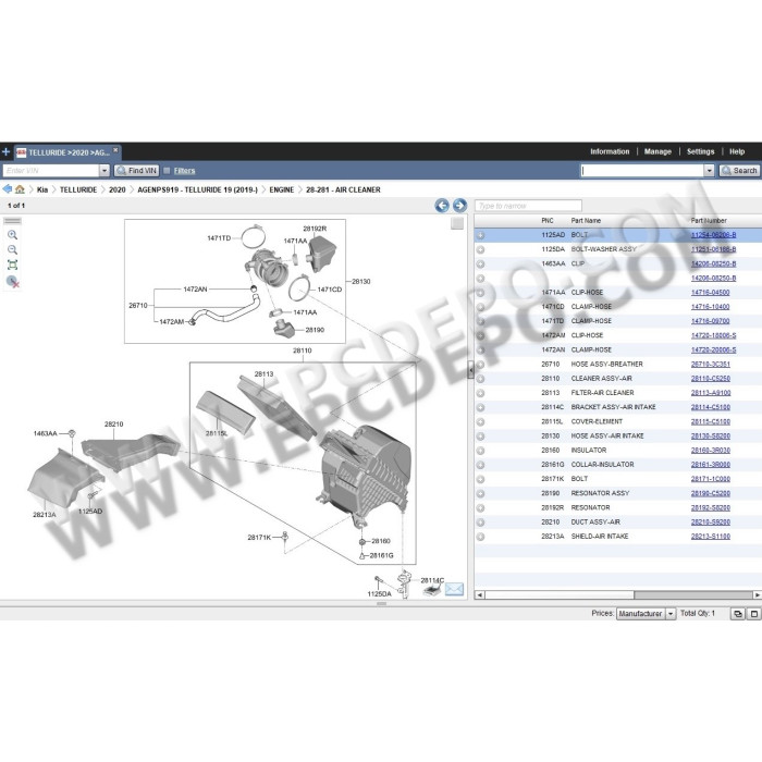 KIA WORLDWIDE EPC SPARE PARTS CATALOG 2020