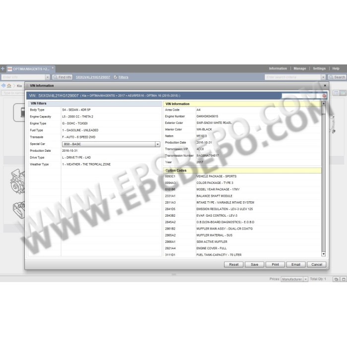 KIA WORLDWIDE EPC SPARE PARTS CATALOG 2020