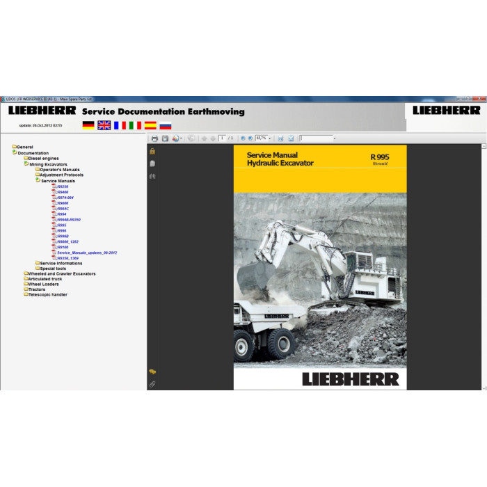 Liebherr Lidos EPC parts catalog + service offline 2012