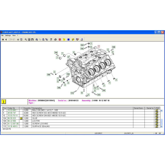 Liebherr Lidos Engine / MOT EPC parts + service offline 2013