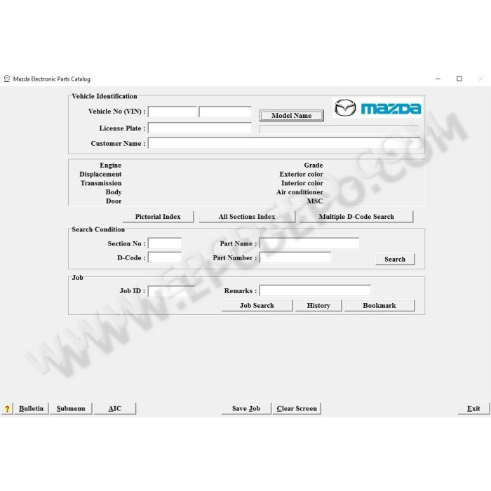 MAZDA EUROPE LHD EPC SPARE PARTS CATALOG 2016