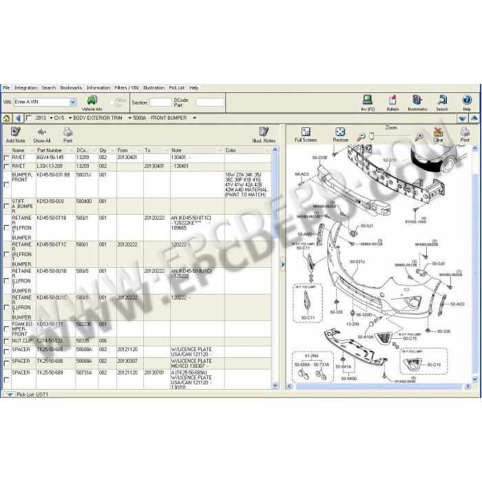 MAZDA USA EPC SPARE PARTS CATALOG 2014