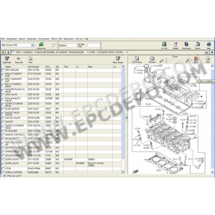 MAZDA USA EPC SPARE PARTS CATALOG 2014
