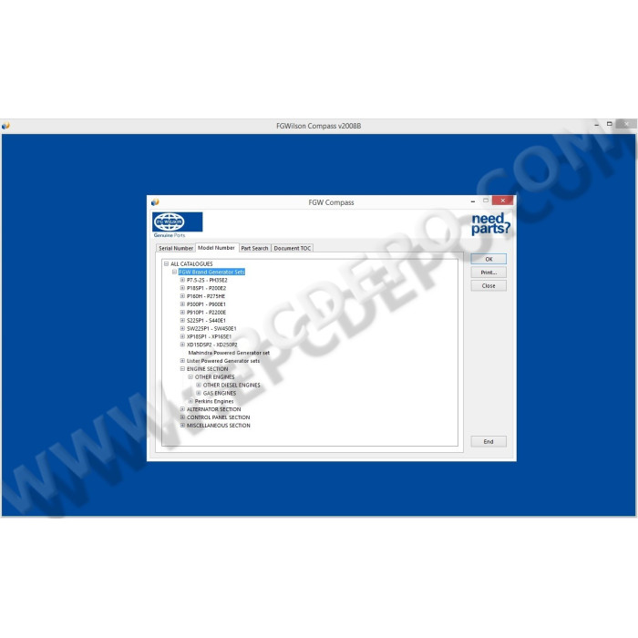FG WILSON COMPASS 2009 EPC SPARE PARTS CATALOG