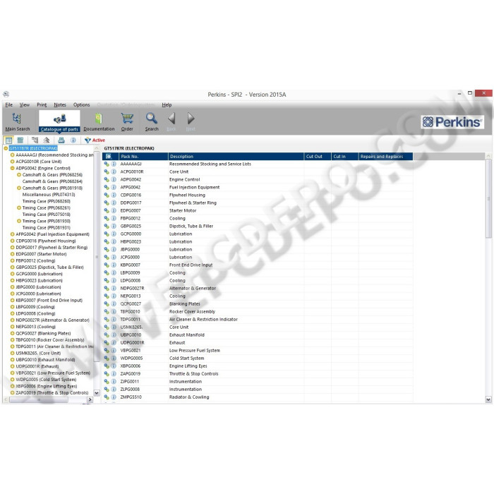 PERKINS SPI 2015A EPC PARTS CATALOG + EST2015A