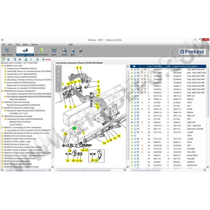 PERKINS SPI 2015A EPC PARTS CATALOG + EST2015A
