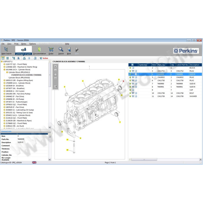 PERKINS SPI 2018A EPC PARTS CATALOG + EST2021B