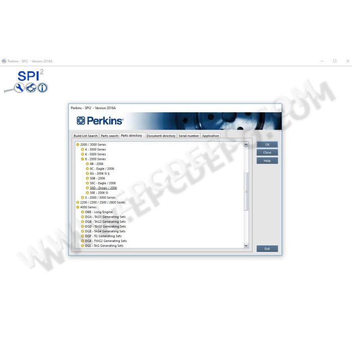 PERKINS SPI 2016A EPC PARTS CATALOG + EST2015A