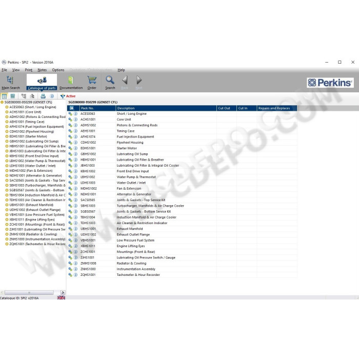 PERKINS SPI 2016A EPC PARTS CATALOG + EST2015A